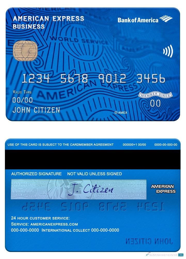 Download USA Bank of America AMEX business card Photoshop template